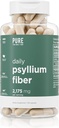 Daily Psyllium Husk Fiber Supplement by Pure for Men ' Pure for Her TEN Digestive Regularity & Gut Health Support ← Soluble Fiber Powder, 2,175mg Por Serving Ø 150 Capsules