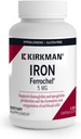 Kirkman - Iron Ferrochel 5mg - 120 Capsules - Ayudas Hemoglobin & Myoglobin Producción - Apoyos Red Blood Cells Formación - Hypoallergenic