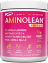 RSP NUTRITION AminoLean Pre Workout, Clean Energy with No Jitters, Tingles o Crash, Vegan Friendly with Añadido Biotin for Hair, Skin, Nails, Berry Elixir, 30 Servings
