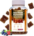 Irlandés Moss Gummies – 120 Delicious Berry Vegan Seamoss Gummies with Burdock Root, Seamoss & Bladderwrack – Gummy Vitamins to Support a Healthy Thyroid, Gut & Immune – for Adults & Kids