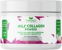 Max Collagen Plus C (30 Day Supply) - All Natural Collagen Powder with Biotin " Bioperine to Boost Anti Aging Hydration " Skin Firmness - 500mg Vitamin C - Strengthening Bones " Nails