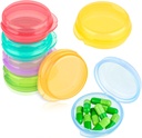 Amabro Caja de Organizador de Píldoras Pequeñas, 7 PCS Cajas de Píldora Portable Container Daily Mini Pill Case Holder for Pocket Purse Maletas Medicina Cod Liver Oil Storage Box Earplug Case
