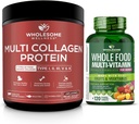 Multivitamínico de alimentación integral para mujeres + Multi Collagen Protein Powder Hidrolyzed (Type I II III V X) Bundle