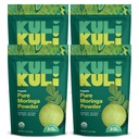 Kuli Kuli Moringa Oleifera Powder ecológico " Green Smoothie, 100% puro USDA Certified " Non-GMO Moringa Powder, Great with Smoothies, Tea, and Food, 4 Pack
