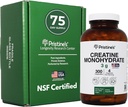 PriSTINE'S Creatine Monohydrate Capsules for Women &amp; Men - NSF Certificado 75 Day Supply 3G Muscle Growth Support Suplemento - Cognitive &amp; Athletic Performance Support - Enhanced Recovery