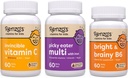 Vitaminas de Renzo Volver a la escuela Bundle, Bright &amp; Brainy Vitamina B6, Picky Eater Kids Multivitamin, y Kids Vitamina C con Elderberry & Zinc para soporte de inmunología