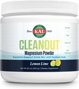 KAL Cleanout Magnesium Plus Psyllium Husk Powder - Limo de limón - Oxido de magnesio con suplemento de fibra - Regulación Soporte Bebida Mix - No Azúcar - Garantía de 60 días, 40 Servimientos, 8.5 OZ