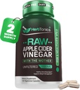 Herbtonics Raw Apple Cider Vinegar Capsules 1500mg con Mother ← Gestión de pesas, Detox " Digestión Fórmula con GLP-1 Apoyo ← ACV sin filtrar para soporte metabólico TEN 120 cápsulas Vegan