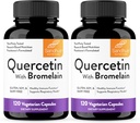 Sandhu's Quercetin with Bromelain Vegetarian Capsules Suplementos 120 Conde (Pack of 2) peru Bioflavonoids for Immune Support &amp; Respiratory Health, Seasonal Allergy Support latitudtin for Men and Women