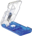 EZY DOSE Pill Cutter y Splitter con dispensador integrado de píldoras, cuchilla de acero inoxidable fácil para tabletas, vitaminas, medicamentos, portatil, cuchilla de tamaño para adultos mayores, mascotas &amp; uso diario, azul