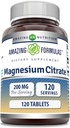 Fórmulas increíbles Citrato de magnesio TENIDO 200 Mg Tablets TENIDO Suplemento mineral TENIDO Non-GMO TEN Gluten Free TEN Made in USA (1 Pack, 120 Conde)