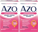 AZO Dual Protection ¦ Urinary + Vaginal Support* ← Prebiótico Plus Probiótico de Mujeres Probióticas Presenciales Comienzan a trabajar dentro de las 24 horas de duración No-GMO Silencioso 30 Cuenta (Pack of 2)
