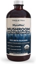 MycoMax Mushroom Complex - 70% Beta Glucans, Max Potency Mushroom Suplemento, US Grown + Extracción Ultrasónica - Lions Mane, Cordyceps, Reishi &amp; More - promueve la Cognición, inmunidad, energía - 8 oz.