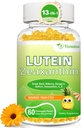 Lutein 20 mg con Zeaxanthin Gummies, Lutein y Zeaxanthin Suplementos con Vitaminas Oculares C, E, Bilberry para Salud Ocular - 60Cts