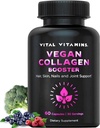 Vital Vitaminas Vegan Collagen Booster - con ácido sílice e hialurónico - Suplementos de colágeno de base vegetal - Soportes Pelo, Piel, Nails &amp; Joints - 60 cápsulas