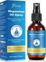 Aceite de magnesio puro, spray de magnesio, aceite de magnesio para pies, botella de vidrio de magnesio, 2 fl oz/60ml, fácil de absorber y utilizar