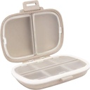 Holii Organizador de Píldora de Viajes, 8 Compartimientos Caja de Píldora Portátil, Caja de Píldora Diaria para Tener Vitaminas, Contenedor de Píldora Pequeña para Pocket Purse Medicine Organizer(Khaki)