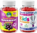 DR. MORITZ Elderberry Gummies for Kids and Family- Immune System Booster and Health Support with Black Sambucus Elderberries Extract - Vitamin and Zinc Herbal Immunity Boost Supplement for Children