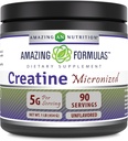 Amazing Formulas Micronized Creatine Monohydrate Powder Suplemento TEN 5000 mg Por Serving TEN Ideal Pre &amp; Post Workout Suplemento TEN Made in USA (1 LB, Unflavored)