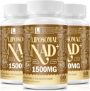 1500 MG Liposomal NAD+, 98%+ Absorción, NAD+ Suplemento para Mujeres &amp; Hombres con TMG, para la Defensa del Envejecimiento, Energía Celular, Función cerebral del corazón, Longevidad, 180 Softgels