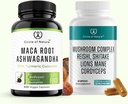 Maca Root Ashwagandha &amp; Mushroom Suppliment Contiene Lions Mane, Cordyceps, Reshi, Shitake