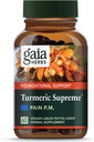 Gaia Herbs Turmeric Supreme Discomfort P.M. - Ayuda a proporcionar el confort de la noche para apoyar más sueño resentido - con la Curcumina tomérica, Kava, Valerian, Feverfew - 60 líquido Phyto-Capsules(30-Day Supply)