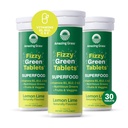 Increíble Grass Fizzy Green Tablets Superfood: Green Superfood Water Flavoring Tablet with Antioxidants & Alkalizing Greens, Lemon Lime, 10 Count (Pack of 3)