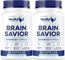 (2 Pack) Mindful Wellness Advanced Brain Salvador Capsules, Official Mindful Wellness Supplement Pills, Mindful Wellness Support Capsules Premium Fórmula - All Natural Pills, 120 cápsulas para 2 meses