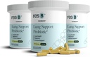resbiótico resB Lung Support Probiotic Supplement - Lung Health Supplement for Smokers, Gut Health, Immune Support, Respiratory Care, Holy Basil, Turmeric, Clinically Trialed - 180 Capsules (3 Bottles)