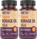 DEVA Vitaminas Veganas, Aceite de Borage 500mg, Fuente de GLA de ácido graso Omega-6 (Acido linolénico gamma), Cold-Presed " Unrefined, 90 Tablets (Pack of 2)
