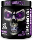 ¡JNX lanza la maldición! Pre Workout Powder for Men &amp; Women, Caffeine, Beta-Alanine, Creatine, L-Citrulline, 50 Servings, Dark Grape Flavor – Boost Energy, Strength & Focus