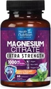 Capsules de Citrato de Magnesio 1000mg - Max Absorption Magnesium Powder for Muscle, Nerve, Bone and Heart Health Support, Complejo de Citrato de Alta Absorción, Gluten Free, Non-GMO - 60 cápsulas