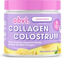 Obvi Collagen Peptide Colostrum Powder | Multi-Collagen Peptides with Grass-Fed Bovine Colostrum | Supports Gut Health, Immune, Skin & Hair | Gluten-Free, Keto-Friendly | Lemon Sorbet, 30 Servings