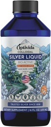 Optivida Health Colloidal Silver Liquid (16 Oz) – Premium Nano Silver Colloidal Supplement for Daily Wellness &amp; Immune Support, Natural Liquid Silver Hydrosol for Adults &amp; Kids, Non-GMO, Gluten-Free