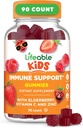 Lifeable Kids Immune Support Gummies ← Elderberry Vitamin C y Zinc ¦ Great Tasting Immune Support Supplement Elderberry Gummies for Kids ← Kids Elderberry Gummies for Boys, Girls  durable 90 Gummies
