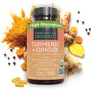 Viva Naturals Organic Turmeric y Ginger Suplementos con Black Pepper Extract for Joint Support -1450 mg por Serving Tumeric Ginger Pills con 150 mg de Turmeric Estándarizado a 95% Curcuminoides