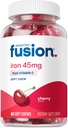 Bariatric Fusion Iron Supplement for Women Anemia | Chewable Iron with Vitamin C | Cherry Flavored Soft Chew | Gentle on Stomach Ferrous Fumarate for Women and Men | Gluten Free | 60 Count