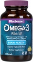 Bluebonnet Nutrition Omega-3 Brain Formula Natural Wild Caught Triglyceride Form DHA 860 mg EPA 120 mg - Cognitive Health & Wellness Support Suplemento Gluten-Free - 60 Softgels
