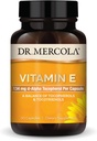 Dr. Mercola Vitamina E - Apoya la piel sana y el estado antioxidante - Tocopherols and Tocotrienols Blend - Non-GMO, Gluten-Free &amp; Soy-Free - 30 cápsulas (30 servidos)
