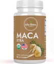 Maca Xtra Capsules 1000mg Silencio Orgánica Suplemento Herbal Silencio Fuente Natural de Aminoácidos Hierro &amp; Magnesio