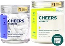 Cheers Clásico Combo Silencioso Restaurar + Hydrate ← Rehydrate " Siéntete mejor después de beber DHM, L-Cysteine, B-Vitamins, Electrolytes TEN 12 Doses Cada ¦ Liver Support ← Electrolyte Suplementos