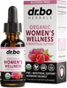 Saldo hormonal para el alivio de la mujer - Bienestar de la mujer Equilibrio hormonal orgánico Suplementos Liquid Drops &amp; Menstrual Cramp Period Support - Raspberry Leaf, Chasteberry, Black Cohosh Suplemento 1 Oz
