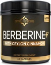 Beberina 1200mg HCL Plus Ceylon Cinnamon Capsules - Metabólico &amp; Immune Soporte Beberine Suplemento, AMPK Metabólico Complejo Activador, Cardiovascular Support - Berberine HCL 1200 mg cápsulas