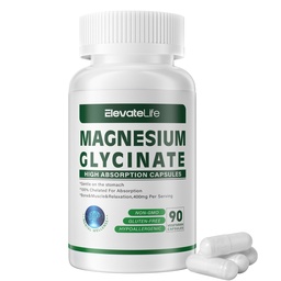 Magnesium Glycinate 400 MG por Serving 100% Chelated for High Absorption, Gentle On Stomach, Non-GMO, 90 cápsulas vegetarianas