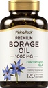 Piping Rock Borage Oil Supplement | 1000 mg Softgel Capsules | 120 Count | Cold Pressed | Hexane Free | Non-GMO, Gluten Free Supplement