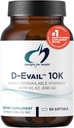 Diseños para Salud D-Evail 10K - 10.000 UI Vitamina D Suplemento con Vitamina K (K1, K2 como MK-4) + GG - Hueso, Cardiovascular + Immune Support - Mejorada Bioavailability Vitamin D3 (60 Softgels)