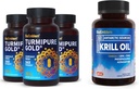 BioEmblem Antártico Krill Oil Suplemento Turmeric Curcumin with Clinically Studied TurmiPure - Joint Support, Healthy Inflammation Turmeric Supplements