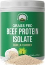 Grass Fed Beef Protein Powder - Lactose Free Great Tasting Beef Protein Isolate. Suplemento completo de animales no lácteos Paleo Carnivore para el primer edificio del músculo. No Whey. Vanilla Flavor