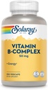 SOLARAY Vitamin B Complex 50 mg - Cellular Energy Vitamins - Metabolism and Nerve Health Support with Vitamin B12, Vitamin B1, B6, Niacin, Folic Acid, Biotin and Other B Vitamins - Vegan, 250 VegCaps