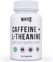 WHYZ Caffeine Pills with L-Theanine, 120 Capsules, Nootropic Stack Energy Pills, Energy Vitamins for Sustained Energy Focus " Cognitive Function, L Theanine Caffeine Energy Supplements for Women &amp; Men